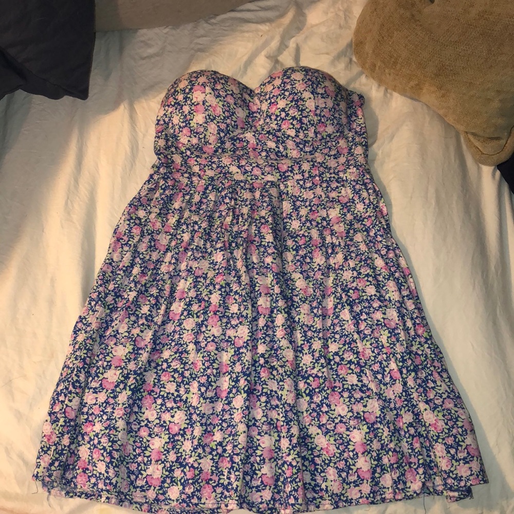 Strapless floral dress